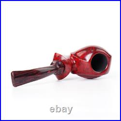 Freehand Briar Wooden Tobacco Pipe Red Cumberland Bent Curved Stem Smoking Pipe