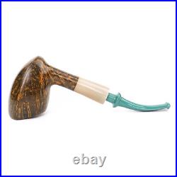 Freehand Briarwood Tobacco Pipe Cumberland Curved Stem Handcrafted Smoking Pipe