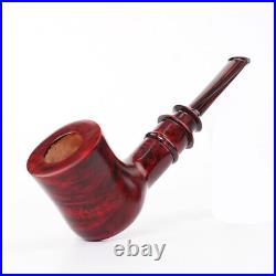 Freehand Poker Pipe Briar Wooden Tobacco Pipe Red Cumberland Stem Smoking Pipe