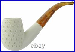Full Bent White Latice Turkish Meerschaum Tobacco Smoking Pipe 5316K