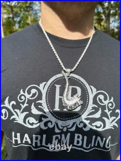Fully Functional Tobacco Pipe Pendant MOISSANITE Real 925 Silver Iced Hip Hop