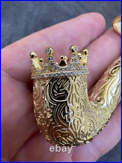 Fully Functional Tobacco Pipe Pendant MOISSANITE Real 925 Silver Iced Hip Hop