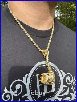 Fully Functional Tobacco Pipe Pendant MOISSANITE Real 925 Silver Iced Hip Hop Fully Functional Tobacco Pipe Pendant MOISSANITE Real 925 Silver Iced Hip Hop