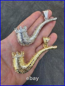 Fully Functional Tobacco Pipe Pendant MOISSANITE Real 925 Silver Iced Hip Hop