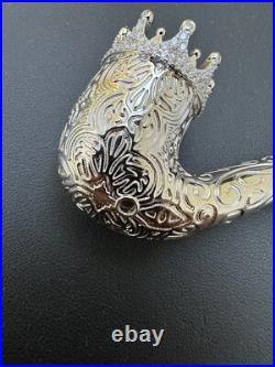 Fully Functional Tobacco Pipe Pendant MOISSANITE Real 925 Silver Iced Hip Hop