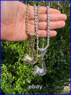 Fully Functional Tobacco Pipe Pendant MOISSANITE Real 925 Silver Iced Hip Hop