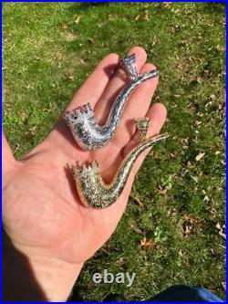 Fully Functional Tobacco Pipe Pendant MOISSANITE Real 925 Silver Iced Hip Hop