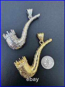 Fully Functional Tobacco Pipe Pendant MOISSANITE Real 925 Silver Iced Hip Hop