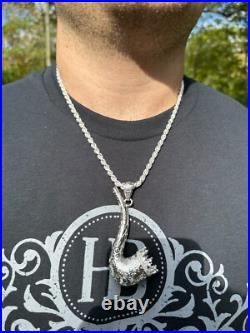 Fully Functional Tobacco Pipe Pendant MOISSANITE Real 925 Silver Iced Hip Hop
