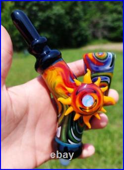 Galactic Chakra Glass Cavalier Pipe USA Made Galactic Chakra Glass Cavalier Pipe USA Made