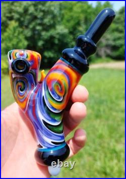 Galactic Chakra Glass Cavalier Pipe USA Made Galactic Chakra Glass Cavalier Pipe USA Made