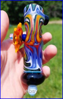 Galactic Chakra Glass Cavalier Pipe USA Made Galactic Chakra Glass Cavalier Pipe USA Made