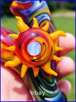 Galactic Chakra Glass Cavalier Pipe USA Made Galactic Chakra Glass Cavalier Pipe USA Made