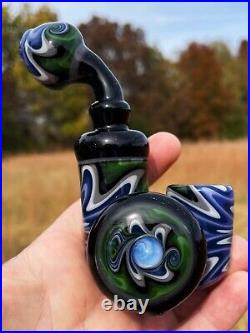 Galaxy Alpine Linework Glass Sherlock Pipe