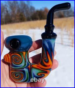 Galaxy Lagoon Fire Glass Sherlock Holmes Calabash Sherlock Pipe USA Made