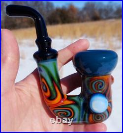 Galaxy Lagoon Fire Glass Sherlock Holmes Calabash Sherlock Pipe USA Made