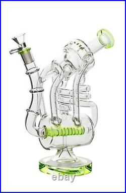 Gangster Glass 10 INLINE RECYCLER Glass Bong, Hookah Water Tobacco Pipe