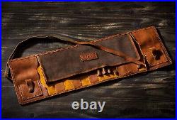 Genuine leather pipe tobacco pouch leather pipe roll leather smoking pipe roll