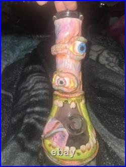 Glass Tobacco Pipe Pipes Gift for Her for Him 12.5 tall Gangrious Zombie