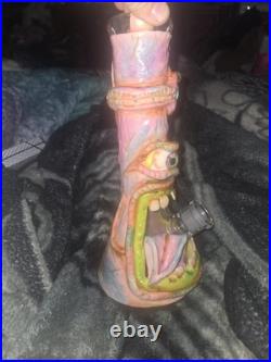 Glass Tobacco Pipe Pipes Gift for Her for Him 12.5 tall Gangrious Zombie