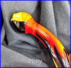 Glass Tobacco Smoking Pipe Black with Fire Sherlock Made in Colorado, USA