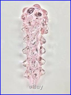 Glass tobacco pipe 15 cm long 4cm thick. Unicorn in Pink. Spikes all over. Rare