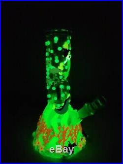 Glow In The Dark Little Mermaid Water Pipe! 8 Hand Made USA. Glass smoking pipe
