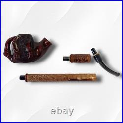 Gorgeous Extra long wooden tobacco smoking pipe hand carved Eagle paw handmade