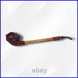Gorgeous Extra long wooden tobacco smoking pipe hand carved Eagle paw handmade