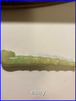 Green Smoking Cigarette Pipe Holder Grade A Jade Jadeite