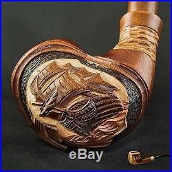 HAND CARVED EXCLUSIVE WOODEN TOBACCO SMOKING PIPE PEAR Ship Large