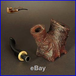 HAND CARVED WOODEN TOBACCO SMOKING PIPE Stump Pear Tree by Artisan