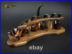 HAND MADE EXCLUSIVE WOODEN STAND RACK HOLDER DISPLAY for 7 Smoking Pipes
