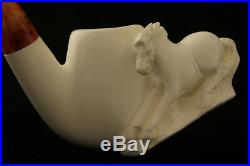 HORSE Hand Carved Meerschaum Tobacco Pipe in fitted CASE 2657 Pipa pfeifen NEW