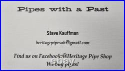 HS Studio Handmade Black Finish Bamboo Stem Acorn Briar Tobacco Pipe, Unsmoked