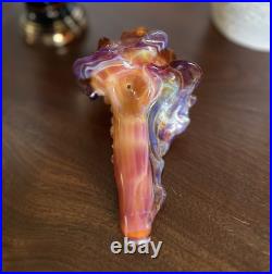 Hand Blown Glass Seashell Tobacco Pipe