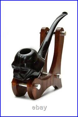 Hand Carved Character Pipe Long Stem Tobacco Smoking Bowl with 9mm Filter KAF