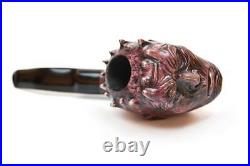 Hand Carved Face Pipe Bent Stem Artisan Tobacco Smoking Bowl with 9mm Filter KAF