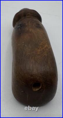 Hand-Carved Penis Phallic Wooden Smoking Pipe Unique Vintage Design