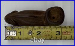 Hand-Carved Penis Phallic Wooden Smoking Pipe Unique Vintage Design