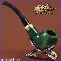 Hand made Mr. Brog original smoking pipe nr. 24 green BENT ARMY Great for gift