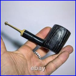 Handcrafted Tobacco Smoking Pipe Black and White Bog Oak (Morta wood)