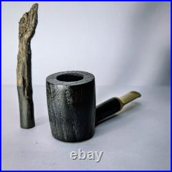 Handcrafted Tobacco Smoking Pipe Black and White Bog Oak (Morta wood)