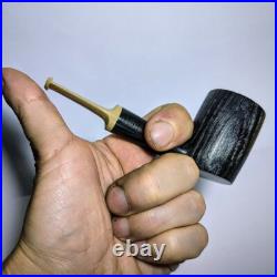 Handcrafted Tobacco Smoking Pipe Black and White Bog Oak (Morta wood)
