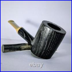 Handcrafted Tobacco Smoking Pipe Black and White Bog Oak (Morta wood)