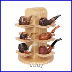 Handmade 360 Rotating Tobacco Pipe Stand Rack Display Holder for 12 Smoking Pipe
