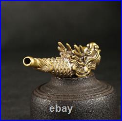 Handmade Brass Faucet Carving Usable Healthy Smoking Tool Tobacco Pipe
