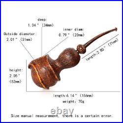 Handmade Briar Tobacco Pipe Rusticated Freehand Pipe Straight Vulcanite Stem