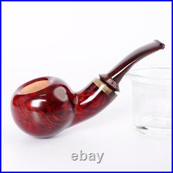 Handmade Briar Tobacco Pipe Wood Tomato Smoking Pipe Red Cumberland Stem Smooth