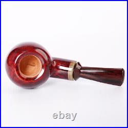 Handmade Briar Tobacco Pipe Wood Tomato Smoking Pipe Red Cumberland Stem Smooth